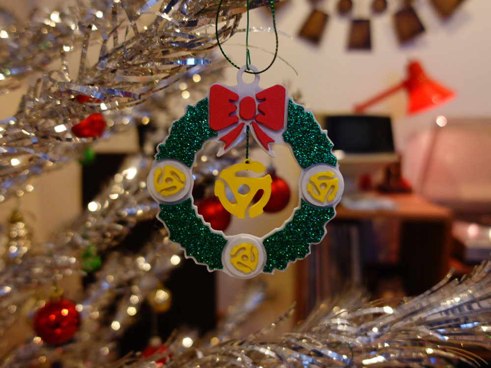 Xmas 45 RPM Wreath Ornament
