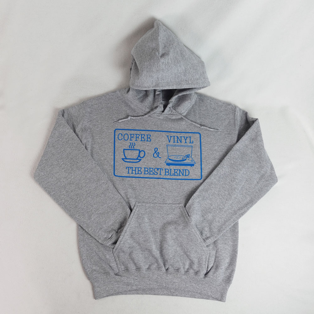 Coffee & Vinyl Hoodie - Gray - Image 7