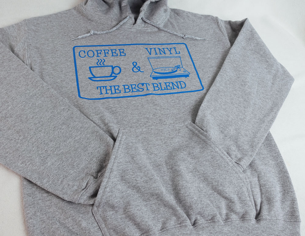 Coffee & Vinyl Hoodie - Gray - Image 6