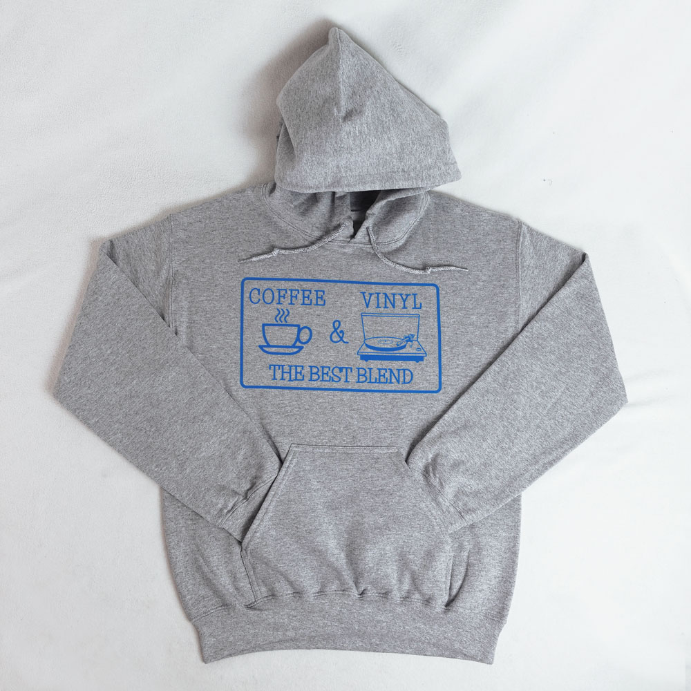 Coffee & Vinyl Hoodie - Gray