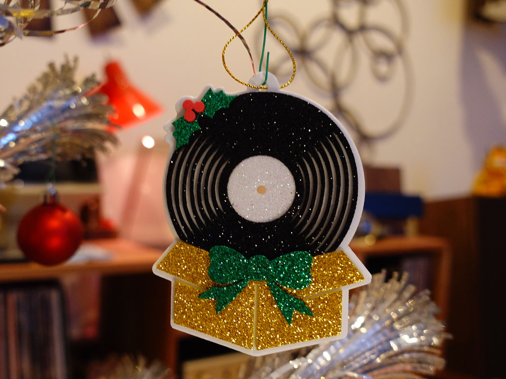 Vinyl Record in a Gift Box Ornament - Golden - Image 5